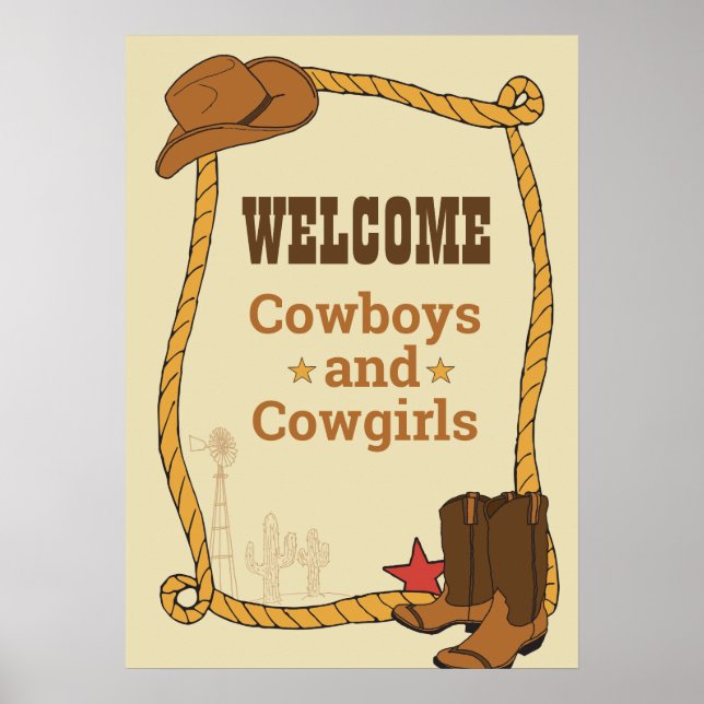 Westerna Rodeo ThLED Party 1:a Rodeo Birthday Part Poster (Framsidan)