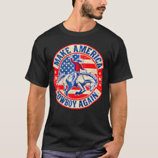 Westerna Rodeo USA flagga gör Amerika till en cowb T Shirt