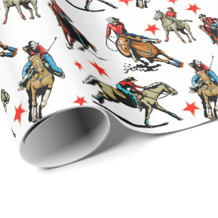 Westerna RodeoCowgirls på hästar Presentpapper