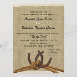 Westerna Rope and Horse Shoes Bröllop Inbjudningar