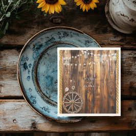 Westerna Rope Wagon Wheel Mason Burk Ljus Pappersservett