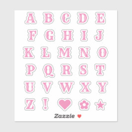 Westerna Rosa Brev | Monogram Alphabet Stickers Klistermärken