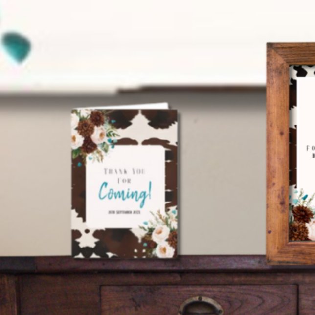 Westerna Rustic Boho Tack för att du kom Kort (Western Rustic Boho Thank you for coming)