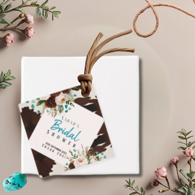 Westerna Rustic WildblomBoho Tack Gåvor Etiketter (Western Rustic Wildflower Boho Thank You Favor Tags)