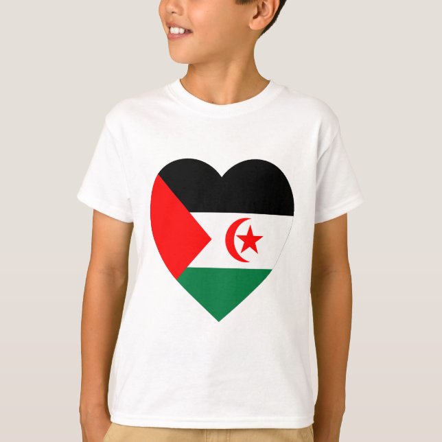 Westerna Sahara Flagga Heart Tee (Framsida)