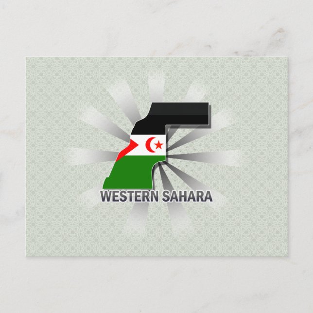 Westerna Sahara Flagga Karta 2.0 Vykort (Framsida)