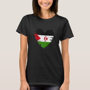 Westerna Sahara Heart Polisario Flagga Saharaoui P T Shirt