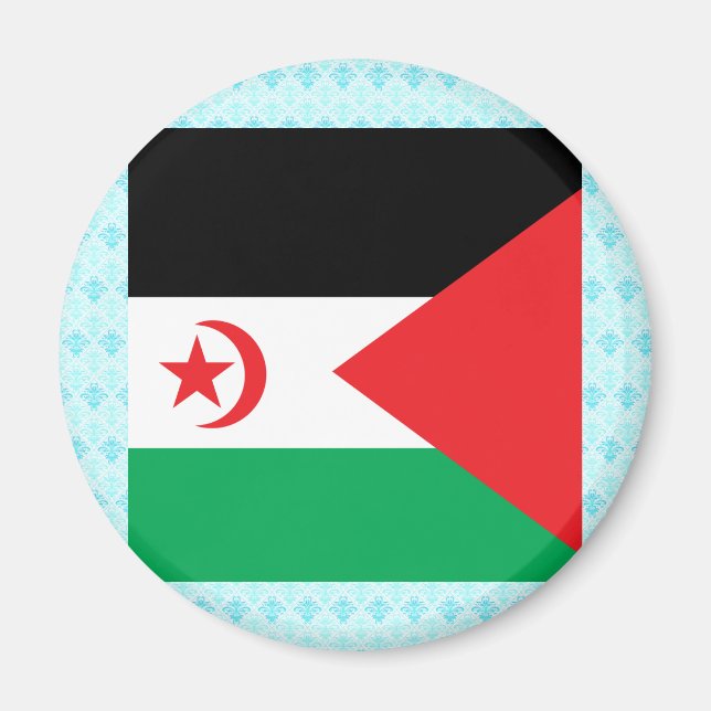 Westerna Sahara Högkvalitativ Flagga Magnet (Framsidan)