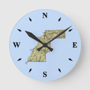 Westerna Sahara Karta Clock Rund Klocka