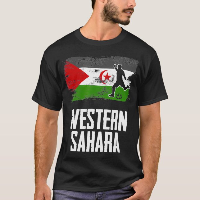 Westerna sahariska Flagga Jersey Polisario-fotboll T Shirt (Framsida)