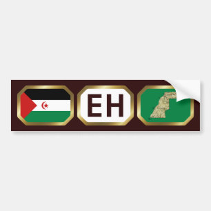 Westerna sahariska Flagga-koden Bumper Sticker Bildekal