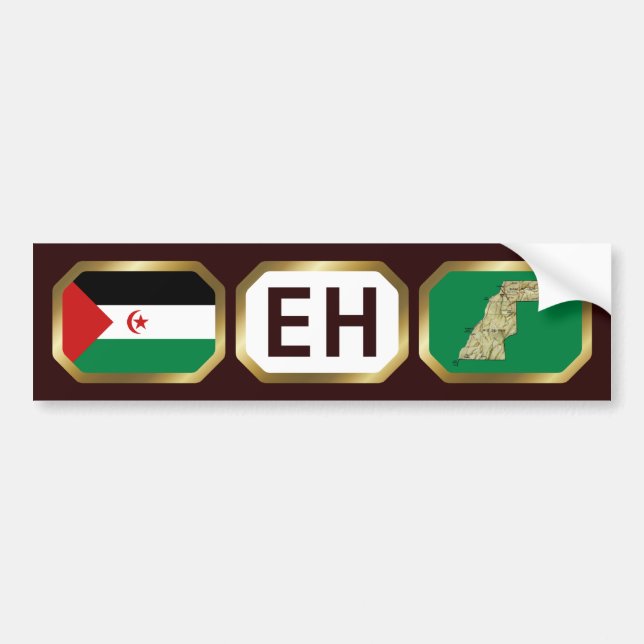 Westerna sahariska Flagga-koden Bumper Sticker Bildekal (Framsidan)