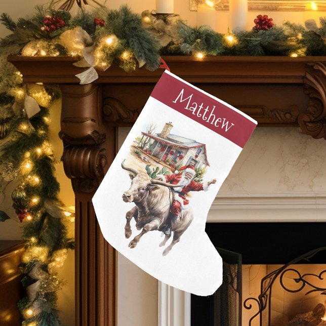 Westerna Santa Cowboy-juljulaftväst Liten Julstrumpa (Skapare uppladdad)