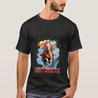 Westerna Santa God jul V Nacke T Shirt