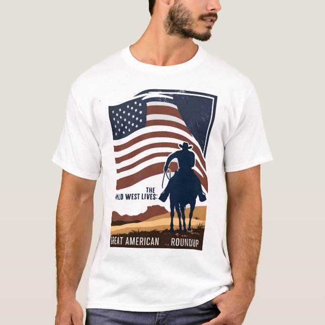 westerna skjortor för manar western knapp t shirt (Framsida)