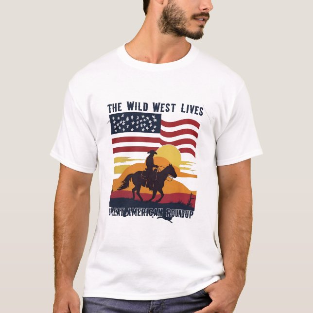 westerna skjortor för manar western knapp t shirt (Framsida)