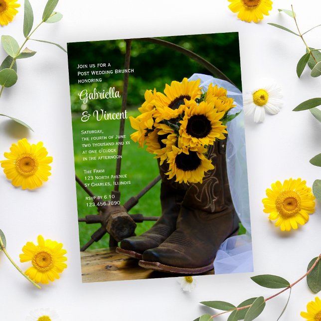 Westerna solrosblommor efter Bröllop Brunch Inbjudningar (Skapare uppladdad)