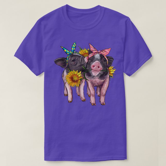 Westerna spädgrisar med solros Bandana Anim T Shirt (Design framsida)
