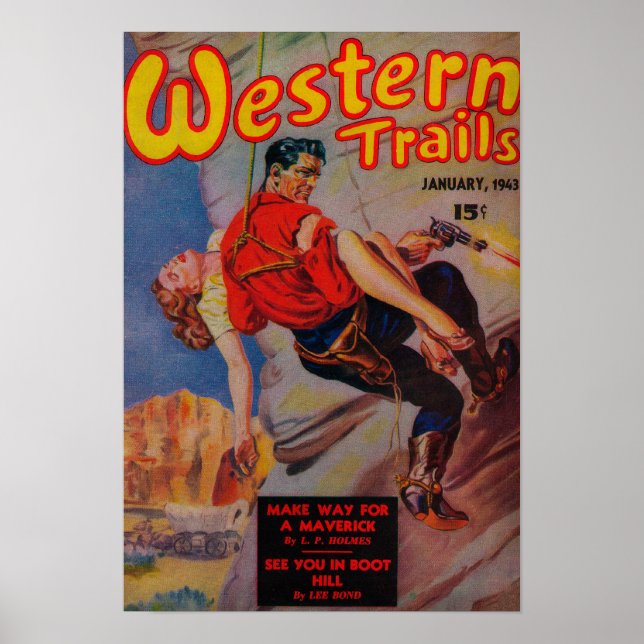 Westerna spår Magazine Cover 3 Poster (Framsidan)