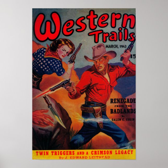 Westerna spår Magazine Cover Poster (Framsidan)