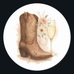 Westerna starten för Boots och Bubly Land-Möhippan Runt Klistermärke<br><div class="desc">Boot & Bubly Land Western Boot Möhippa Stickers.</div>