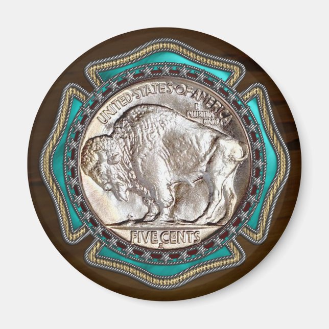 Westerna Stil Buffalo Nickle Magnet (Framsidan)