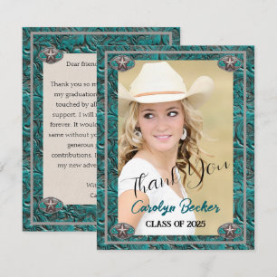 Westerna Stil Cowgirl Photo Studenten Tack Kort