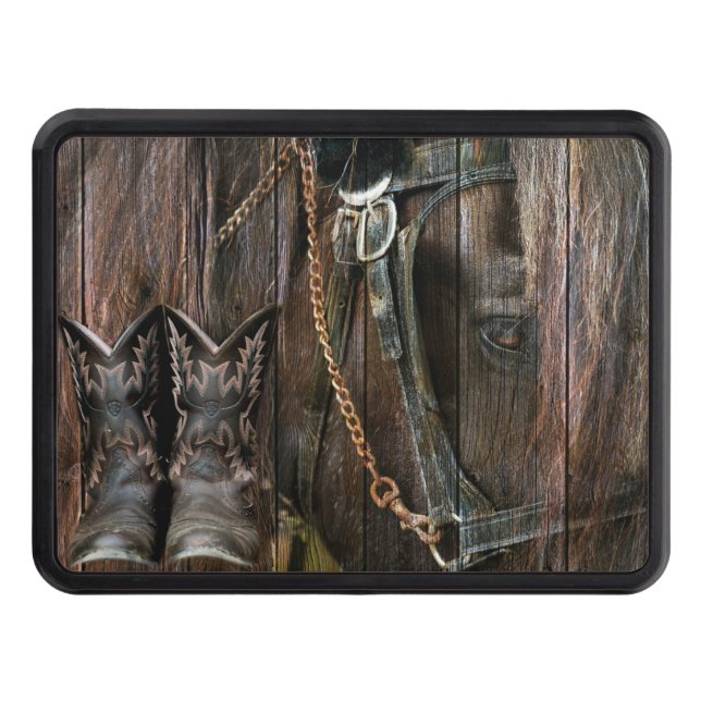 Westerna Stil-hästar och blomkorgar Dragkroksskydd (Framsidan)