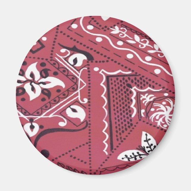 Westerna Stil Red Bandana Print Fridge Magnet (Framsidan)