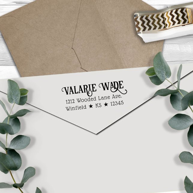 Westerna Stil Returadressen Självfärgande Stämpel (Skapare uppladdad)