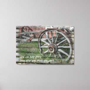 Westerna Stil Rustic Wagon Wheel-Kanvastrycket Canvastryck