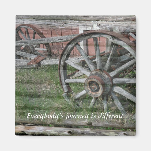 Westerna Stil Rustic Wagon Wheel Magnet (Framsidan)
