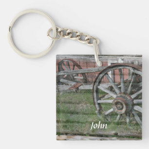 Westerna Stil Rustic Wagon Wheel-Nyckelring