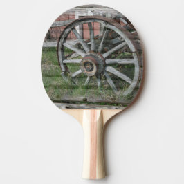 Westerna Stil Rustic Wagon Wheel Ping Pong Paddle Pingisracket
