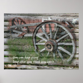 Westerna Stil Rustic Wagon Wheel Poster