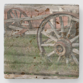 Westerna Stil Rustic Wagon Wheel Stone Underlägg