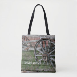 Westerna Stil Rustic Wagon Wheel Tote Bag Tygkasse