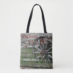 Westerna Stil Rustic Wagon Wheel Tote Bag Tygkasse