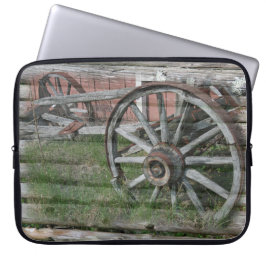 Westerna Stil Rustiska vagnen Wheel Laptop sleeve