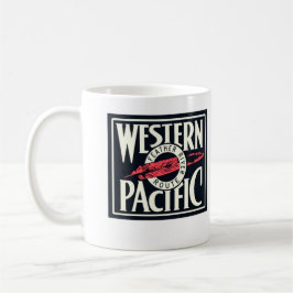 Westerna Stillahavsområdets Vintage Järnvägen Logo Kaffemugg