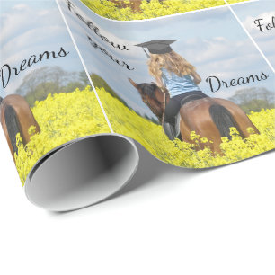 Westerna Studenten Girl on Horse Presentpapper