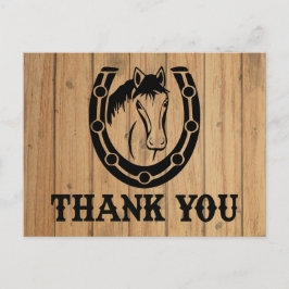 Westerna Tack Horse Horseshoe Bröllop Wood Vykort
