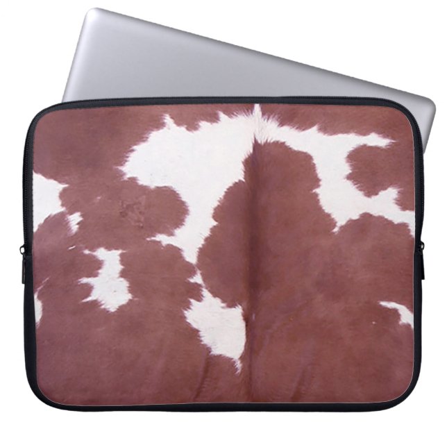 Westerna Tan och White Cowhide Land Laptop Fodral (Framsidan)