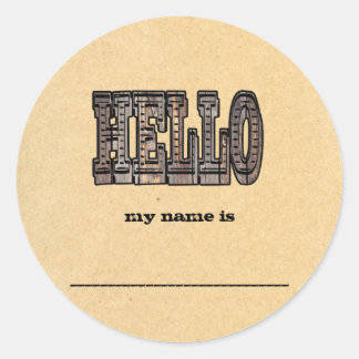 Westerna temanamnsmärken runt klistermärke