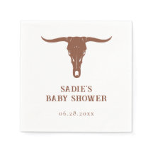 Westerna Terracotta Cowboy Baby Shower Napkins