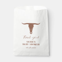 Westerna Terracotta Longhorn Baby Shower Favor Bag