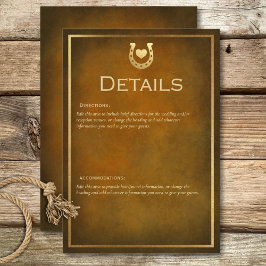 Westerna uppgifter om Rustic Horseshoe Brown & Gul Tilläggskort