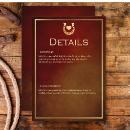 Westerna uppgifter om Rustic Horseshoe Burgundy &  Tilläggskort