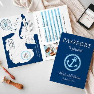 Westerna Västindien Texas Cruise Passport Bröllop Inbjudan