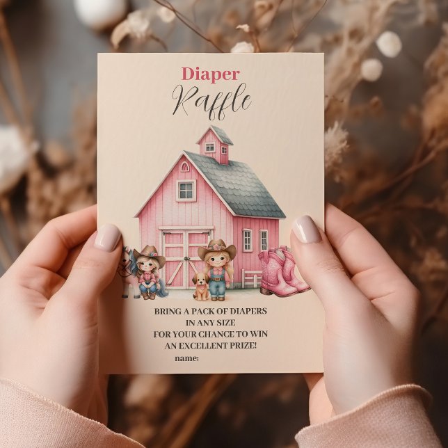 Westerna vattenfärgsRaffle för Flicka Diapper Raff Tilläggskort (Skapare uppladdad)